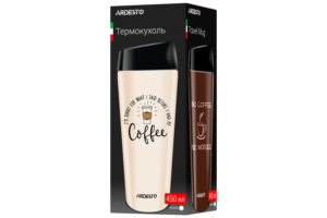 ARDESTO Travel mug Coffee Time 450 ml, s/s, black