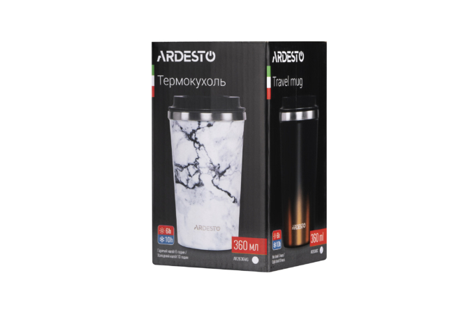 ARDESTO Travel mug Marmo 360 ml, stainless steel