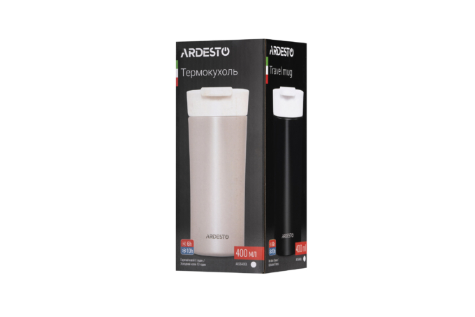 ARDESTO Travel mug Viaggio 400 ml, stainless steel, beige