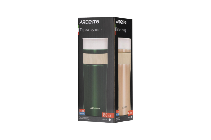 ARDESTO Travel mug CaldoCup 450 ml, stainless steel, green