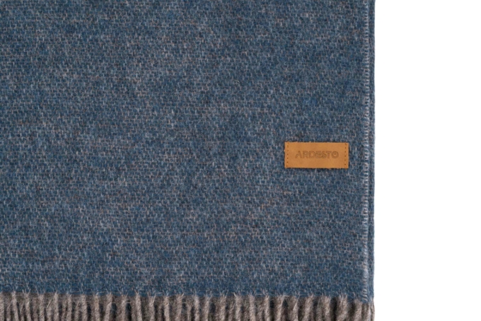 ARDESTO Blanket Leonardo Doubleface, 140x200cm, 100% wool, taupe-blue