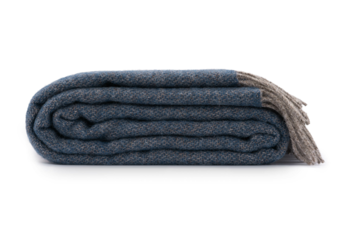 ARDESTO Blanket Leonardo Doubleface, 140x200cm, 100% wool, taupe-blue