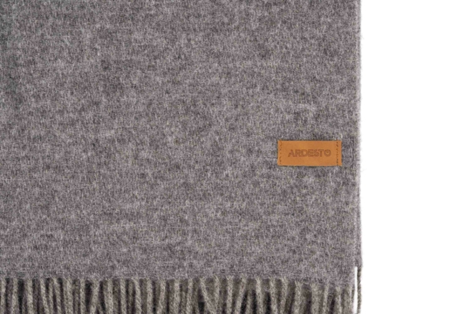 ARDESTO Blanket Leonardo Doubleface, 140x200cm, 100% wool, taupe-grey