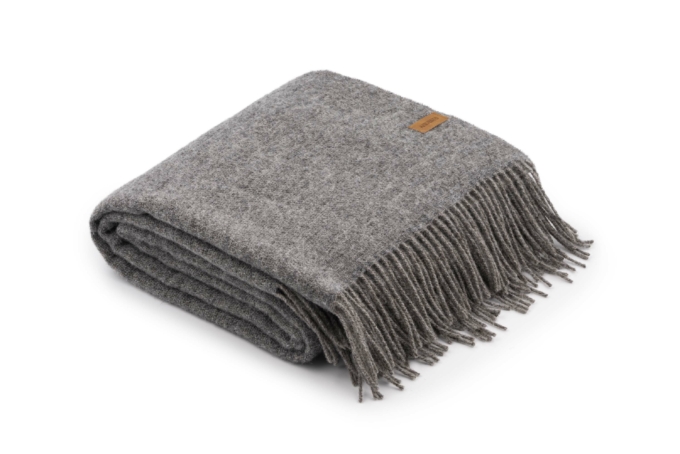 ARDESTO Blanket Leonardo Doubleface, 140x200cm, 100% wool, taupe-grey