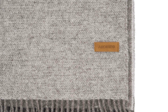 ARDESTO Blanket Leonardo Doubleface, 140x200cm, 100% wool, taupe-white