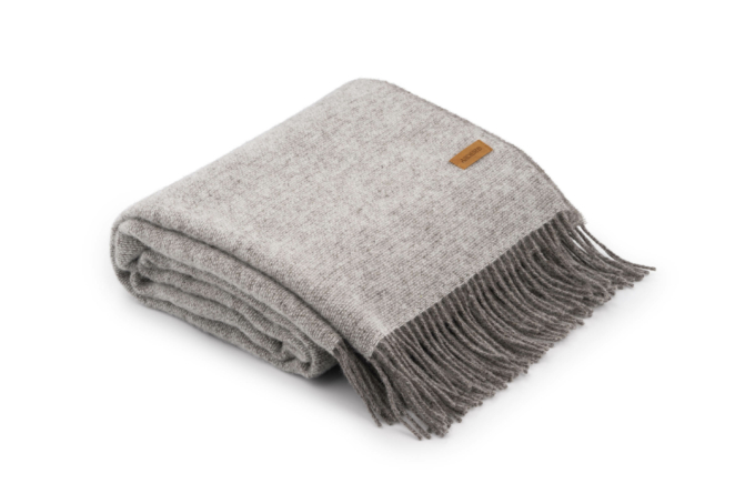 ARDESTO Blanket Leonardo Doubleface, 140x200cm, 100% wool, taupe-white