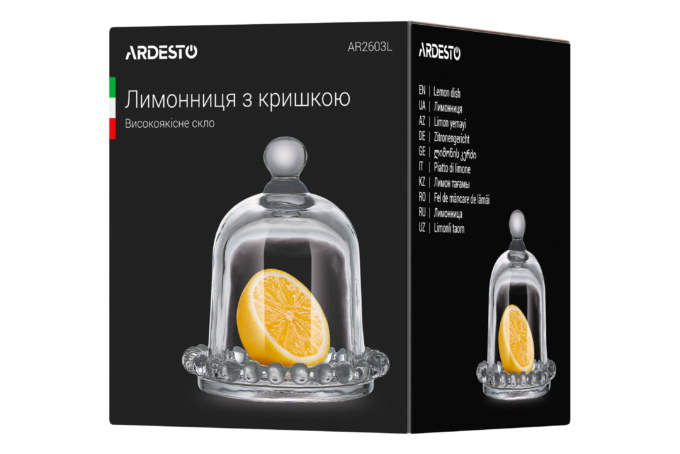 ARDESTO Lemon dish 9 cm, glass