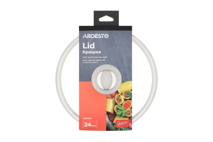 ARDESTO Lid Gemini 24 cm, glass, stainless steel