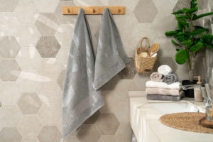 ARDESTO Terry towel set Lotus 2 pcs., 50х90cm, 70х140cm, 100% cotton, grey