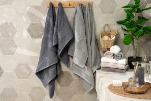 ARDESTO Terry towel set Lotus 2 pcs., 50х90cm, 70х140cm, 100% cotton, grey