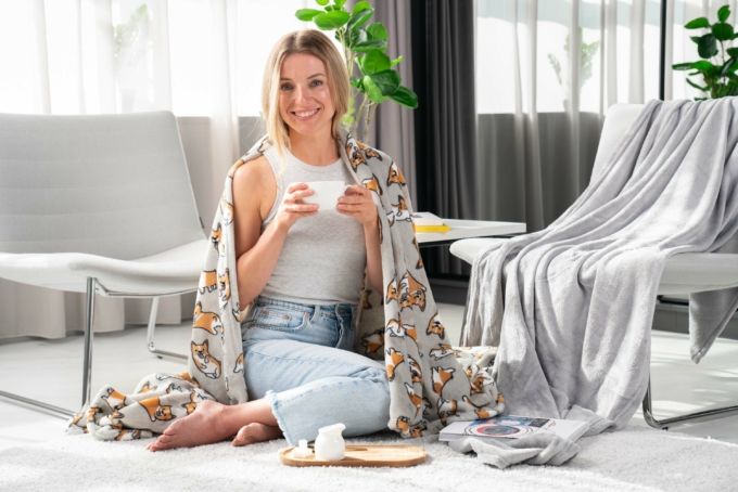 ARDESTO Плед Flannel, 160х200см, корги, 100% полиэстер