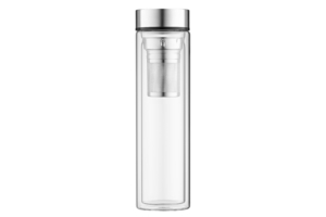 ARDESTO Glass thermos with double walls, 450 ml, borosilicate glass, stainless steel