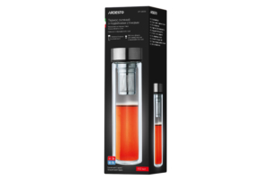 ARDESTO Glass thermos with double walls, 450 ml, borosilicate glass, stainless steel