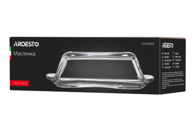 ARDESTO butter dish, 18,7 х 7,8 cm, glass