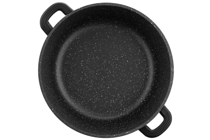 ARDESTO Casserole Gemini Anzio, glass lid, 28 cm, black marble, aluminum