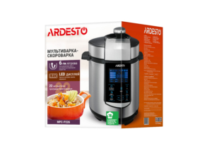 ARDESTO Multicooker-pressure cooker MPC-P226, 900W, bowl-6L, electronic control, recipes book, inox+plastic, silver