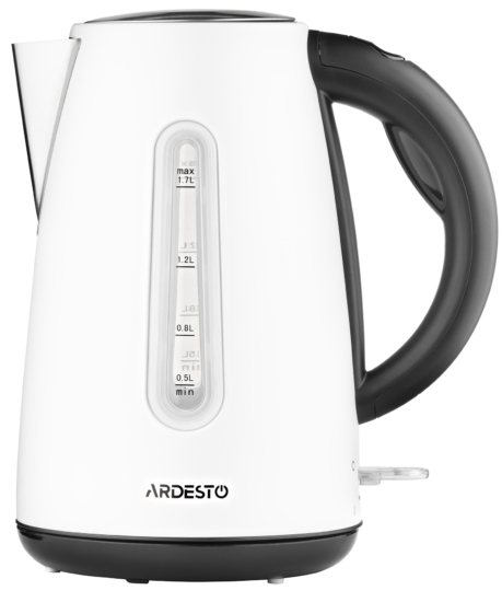 ARDESTO electric kettle, 1.7L, metal, Strix, white