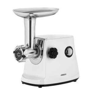 ARDESTO Meat grinder, 1600W, prod.-1.6kg/min, 3 cutting plates+for sausag.plates, 3 vegetable slicer, plastik, white-silver