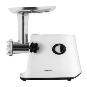 ARDESTO Meat grinder, 1600W, prod.-1.6kg/min, 3 cutting plates+for sausag.plates, 3 vegetable slicer, plastik, white-silver