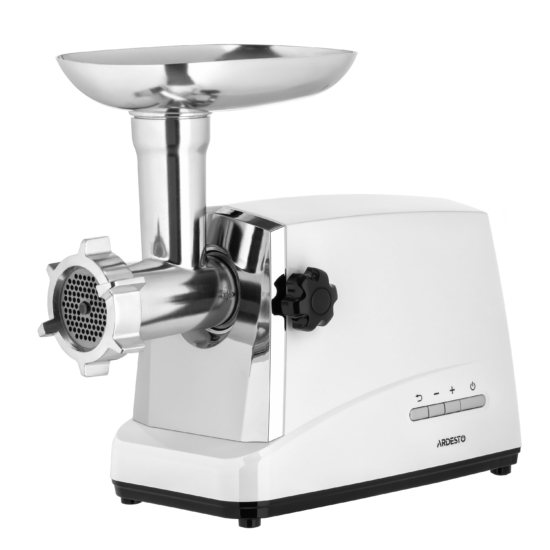 ARDESTO Meat grinder, 1750W, prod.-2 kg/min, 3 cutting plates+for sausag.plates, 4 veg., plastik, silver