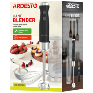 ARDESTO Blender submersible HBG- 600BWH, 600W, bowl-600ml, black-silver