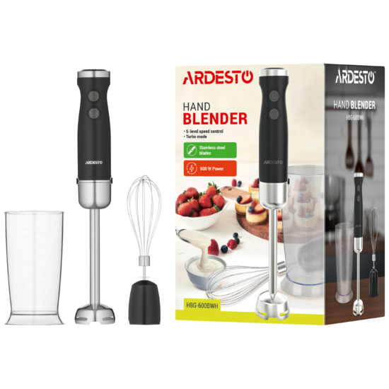 ARDESTO Blender submersible HBG- 600BWH, 600W, bowl-600ml, black-silver