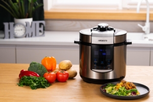 ARDESTO Multicooker-pressure cooker MPC-P226, 900W, bowl-6L, electronic control, recipes book, inox+plastic, silver