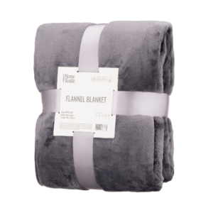 ARDESTO Flannel blanket, 200×220 cm, dark grey, 100% polyester