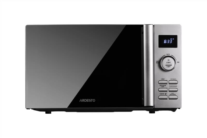 ARDESTO Microwave oven, 20L, electronic control, 700W, display, handle opening, quick start, silver