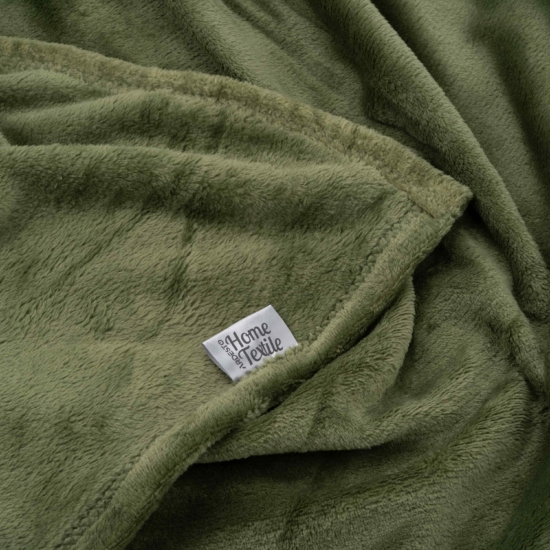 ARDESTO Flannel blanket, 200×220 cm, green, 100% polyester