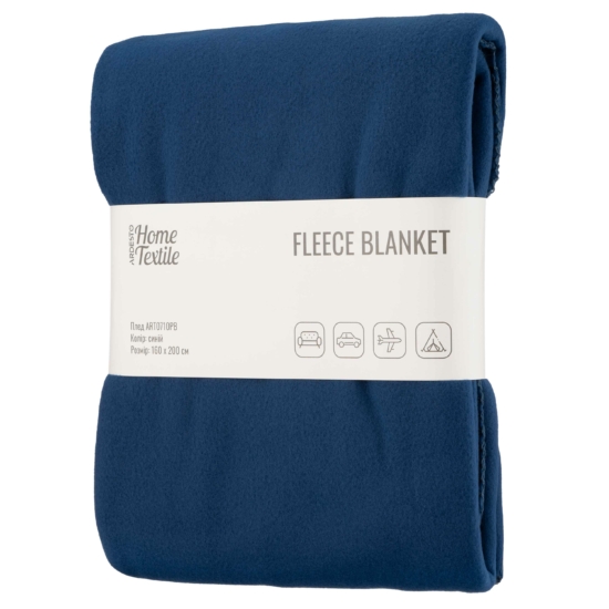 ARDESTO Fleece blanket, 160×200 cm, dark blue, 100% polyester