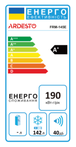 ARDESTO Chest freezer FRM-145E, H – 85sm, 142L, A+, ST, Electronic control, Display, White