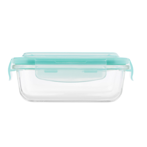 ARDESTO Food storage container Gemini 0.4l, borosilicate glass, plastic, rectangular, transparent, blue