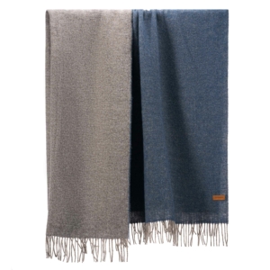 ARDESTO Blanket Leonardo Doubleface, 140x200cm, 100% wool, taupe-blue