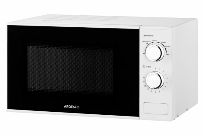 ARDESTO Microwave oven, 23L, mechanical control, 900W, button opening, white