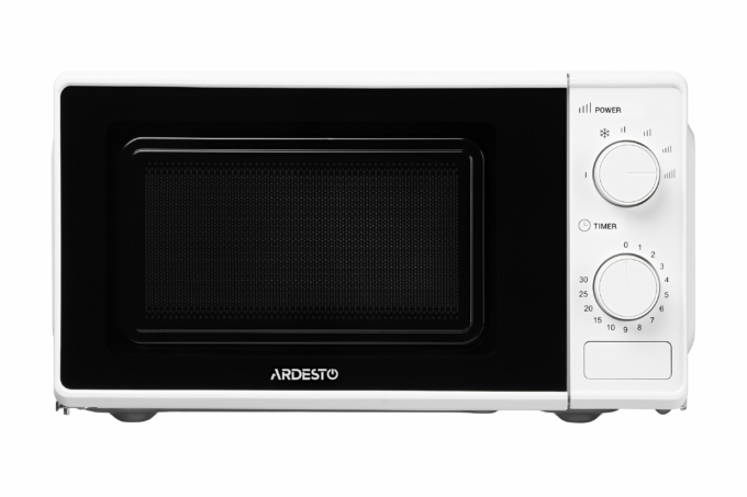 ARDESTO Microwave oven, 20L, mechanical control, 700W, button opening, white