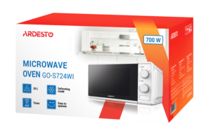 ARDESTO Microwave oven, 20L, mechanical control, 700W, button opening, white