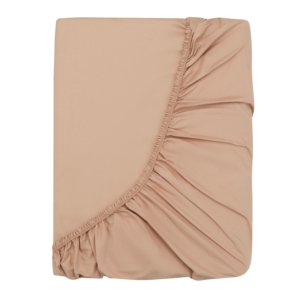 ARDESTO Fitted Sheet Mix&Match, sateen, beige, 160×200+30cm, 100% cotton