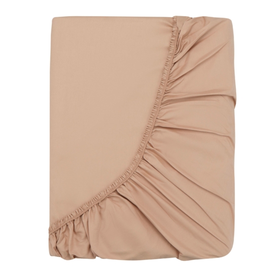 ARDESTO Fitted Sheet Mix&Match, sateen, beige, 160×200+30cm, 100% cotton