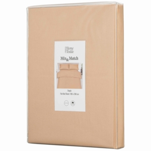 ARDESTO Flat bed sheet Mix&Match, sateen, beige, 180x240cm, 100% cotton