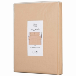 ARDESTO Flat bed sheet Mix&Match, sateen, beige, 240x260cm, 100% cotton