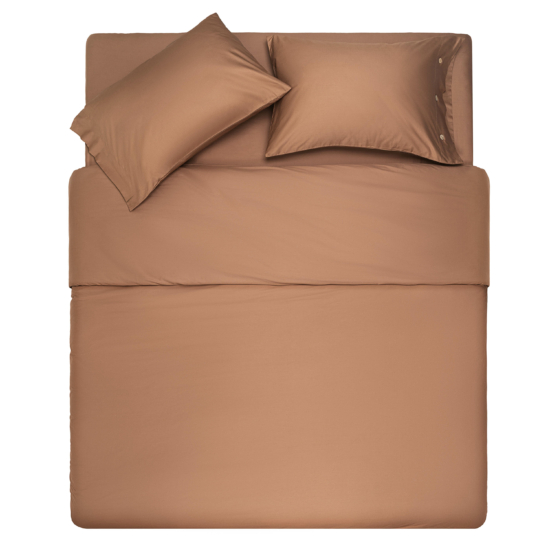 ARDESTO Fitted Sheet Mix&Match, sateen, choco, 160×200+30cm, 100% cotton