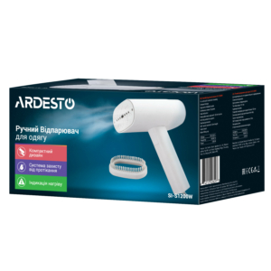 ARDESTO Steamer hand SI-S1200W, 1200W, 120ml, steam boost, constant steam – 22g, folding handle, ceramic soleplate, white