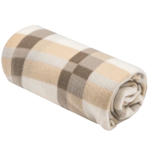 ARDESTO Fleece blanket, 130x160cm, 100% polyester, check, beige