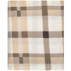 ARDESTO Fleece blanket, 130x160cm, 100% polyester, check, beige