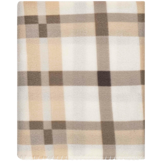 ARDESTO Fleece blanket, 130x160cm, 100% polyester, check, beige