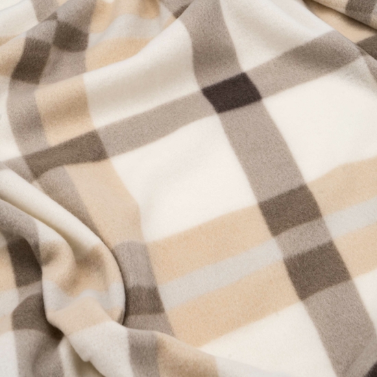 ARDESTO Fleece blanket, 130x160cm, 100% polyester, check, beige