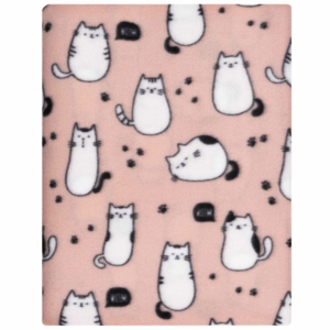 ARDESTO Fleece blanket, 130x160cm, 100% polyester, cats