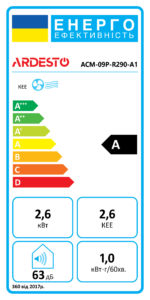 ARDESTO Кондиціонер мобільний ACM-09P-R290-A1, 25 м2, R290
