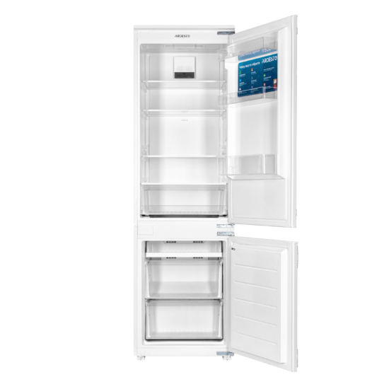 ARDESTO Ref built-in with bottom freezer, 177×54.5×54, ref-180L, freez.-68L, 2doors, A+, NF, white